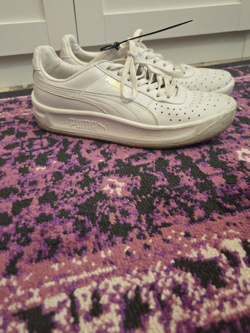 Puma White Leather Low-Top Sneakers
